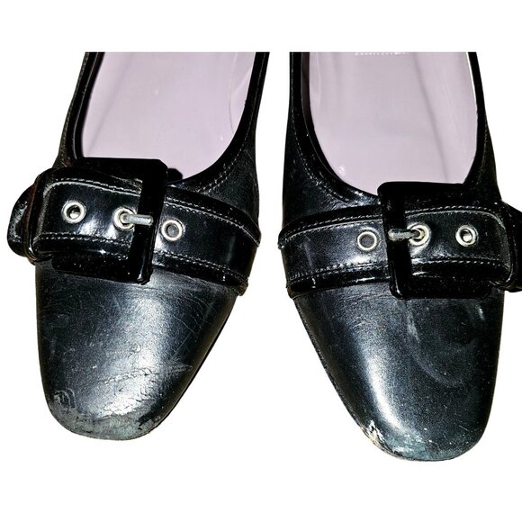 Vaneli Women's Black Patent Leather Pumps With Buckle Detail Size 7 1/2 M - Picture 3 of 9